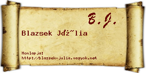 Blazsek Júlia névjegykártya