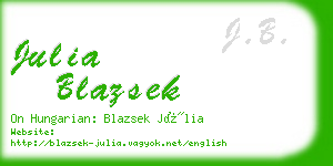 julia blazsek business card